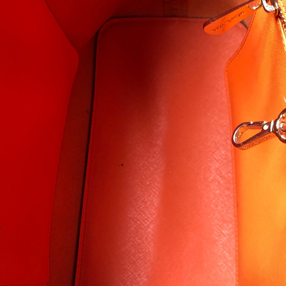 MICHAEL Michael Kors Orange Saffiano Leather Tote - Picture 6 of 8